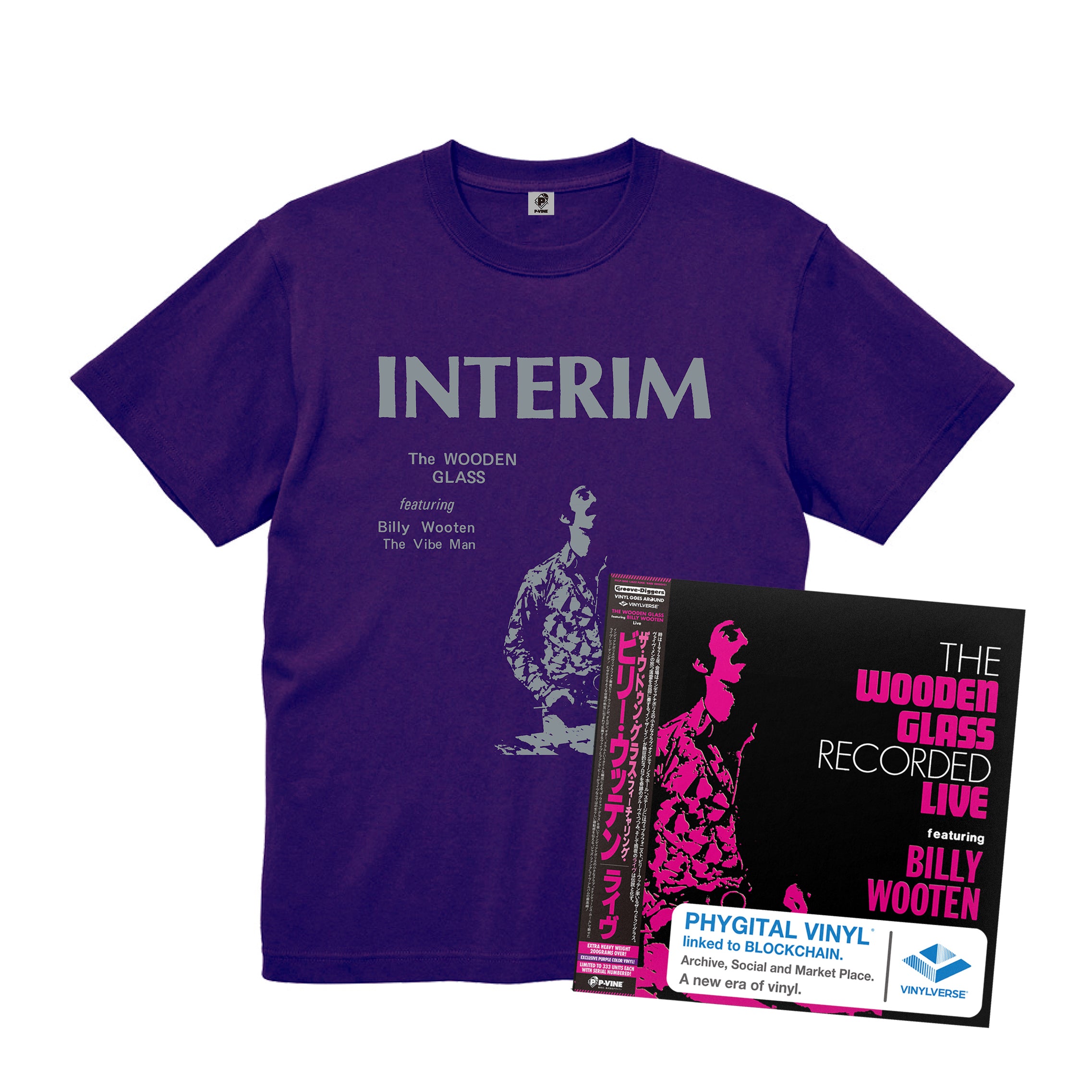BILLY WOOTEN - 〈INTERIM〉ORIGINAL LOGO T-SHIRTS + The Wooden Glass Featuring Billy Wooten – The Wooden Glass Recorded Live Phygital Vinyl LP