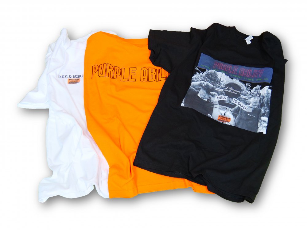 BES &amp; ISSUGI "Purple Ability" T-shirt (black / white / orange)