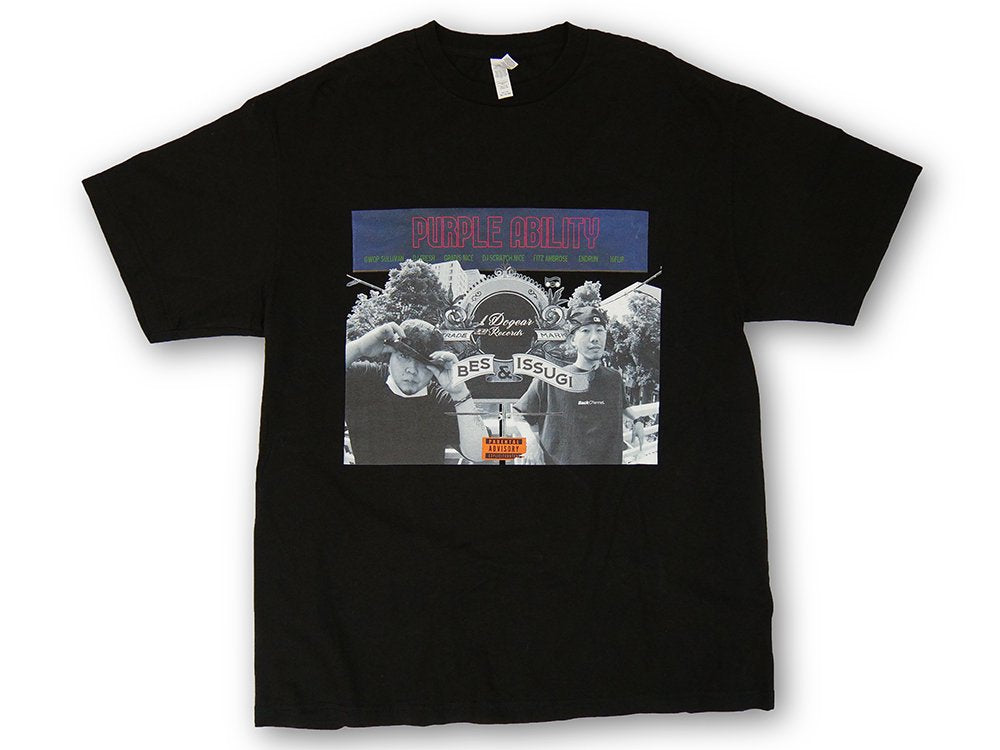 BES &amp; ISSUGI "Purple Ability" T-shirt (black / white / orange)